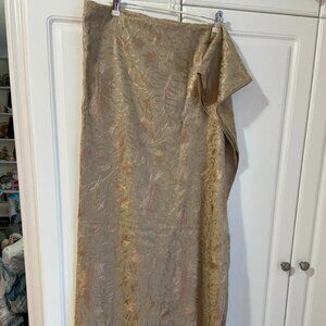 ✨ Fine New Wool Pashmina with Metallic Embroidery – Camel – 8ft x 43in ✨ NWT